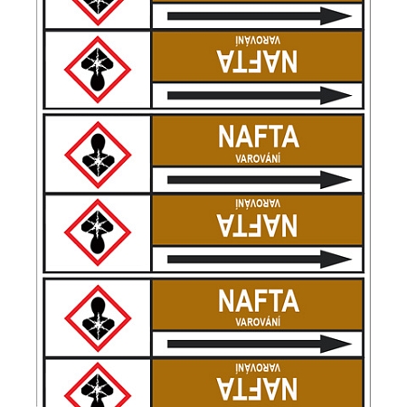 Značení potrubí, nafta